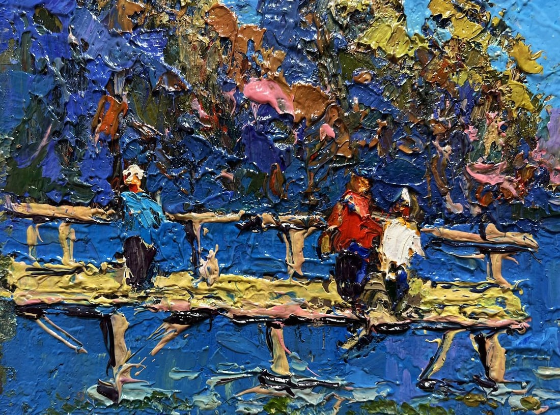 Oil painting Admiring the river Oksana Kalenyuk - 5