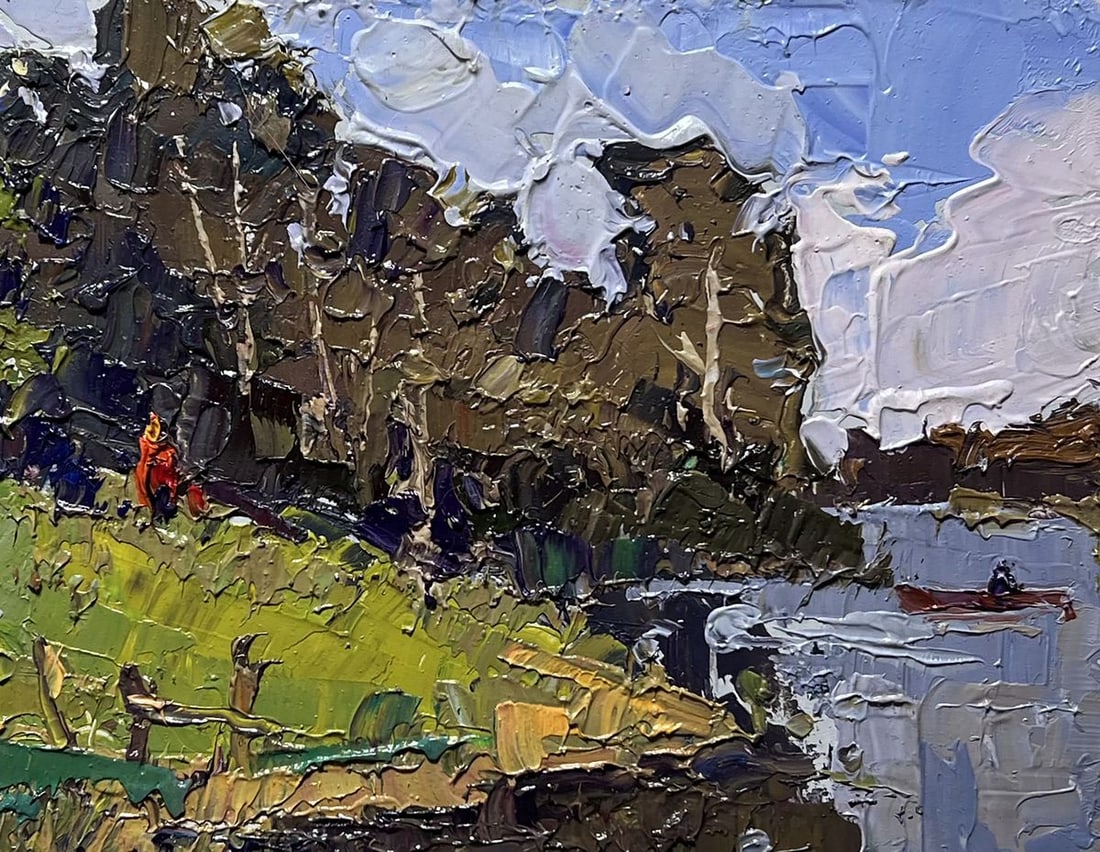 Oil painting By boat to the shore Oksana Kalenyuk - 8