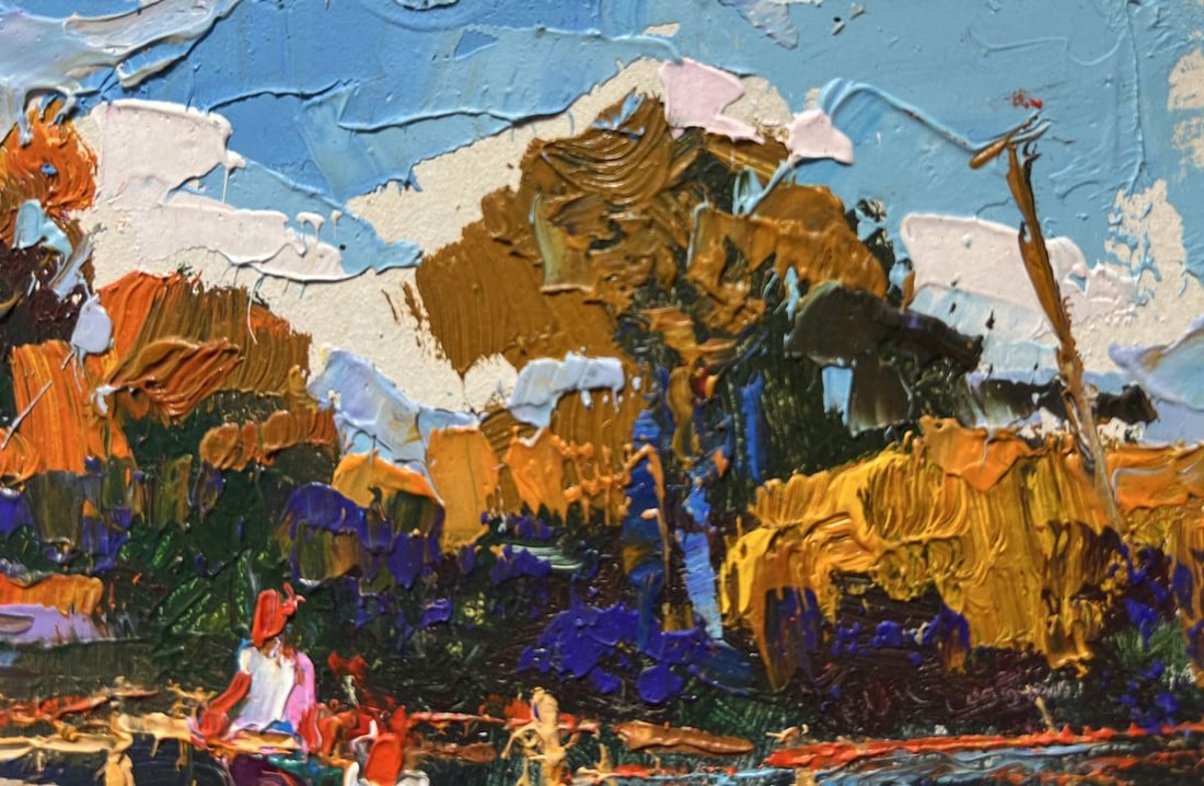 Oil painting Evening freshness by the river Oksana Kalenyuk - 6