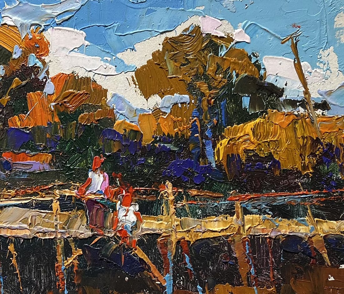 Oil painting Evening freshness by the river Oksana Kalenyuk - 8