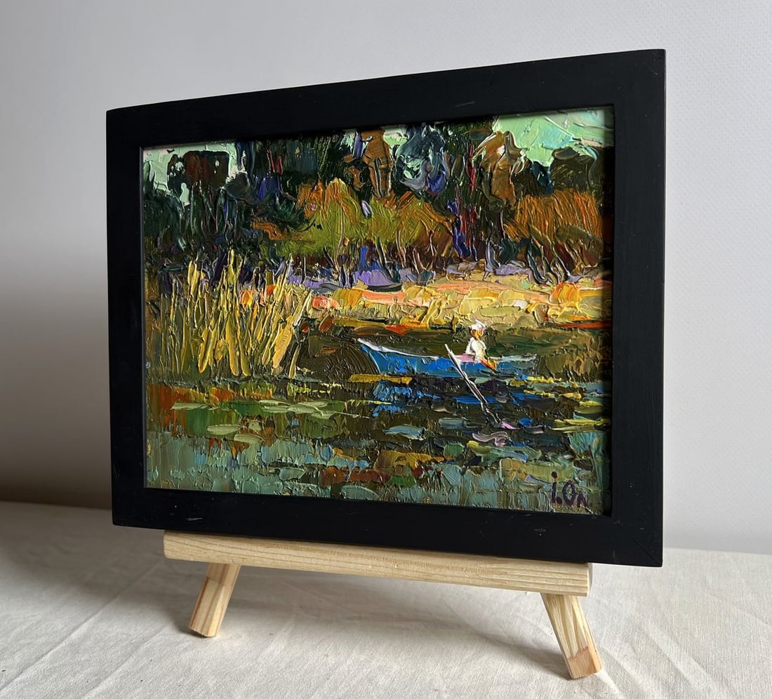 Oil painting I swim to the river bank Alex Kalenyuk - 2