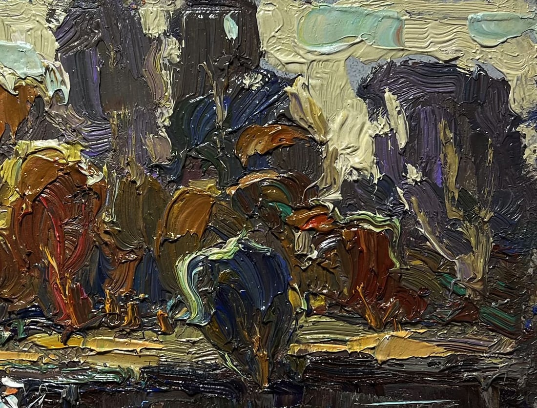 Oil painting Deep into the forest across the river Alex Kalenyuk - 8