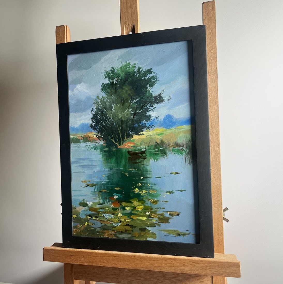 Oil painting Fishing by a lonely tree Yuriy Suprunchuk - 2