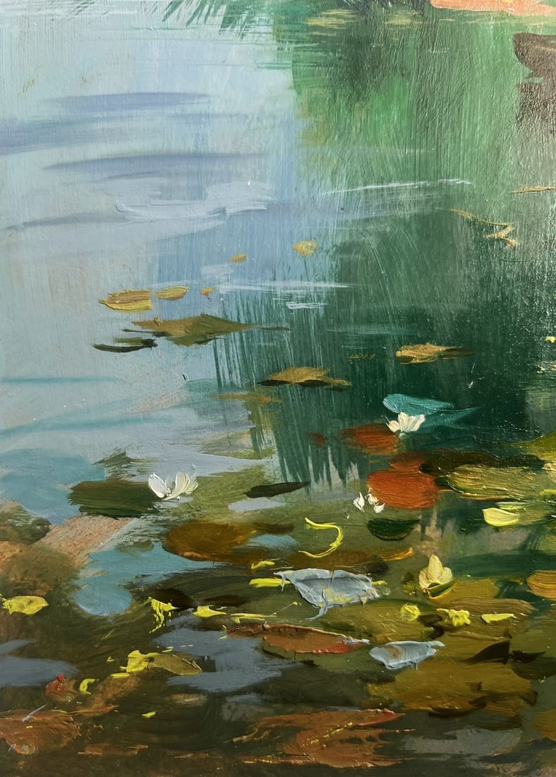 Oil painting Fishing by a lonely tree Yuriy Suprunchuk - 7