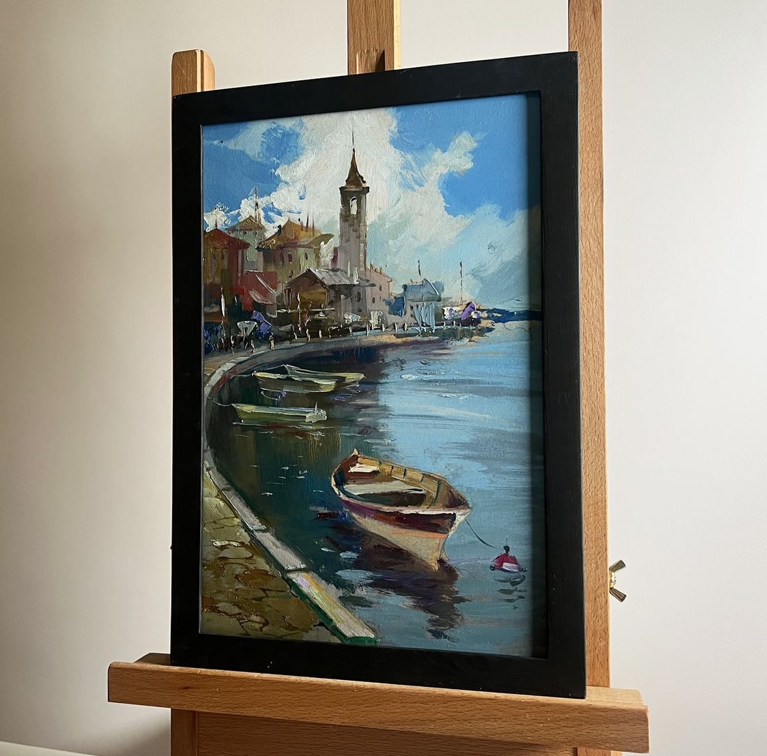 Oil painting Busy city port Yuriy Suprunchuk - 2