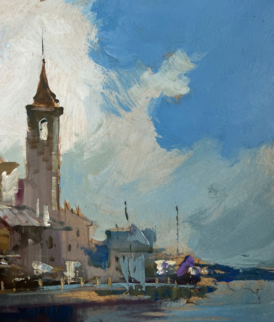 Oil painting Busy city port Yuriy Suprunchuk - 4