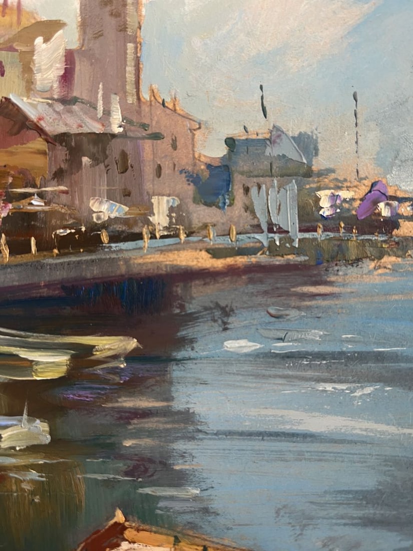 Oil painting Busy city port Yuriy Suprunchuk - 6