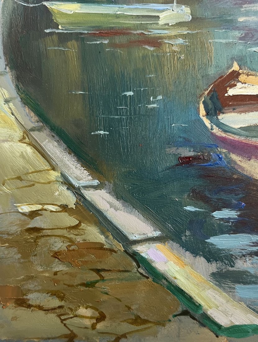 Oil painting Busy city port Yuriy Suprunchuk - 7