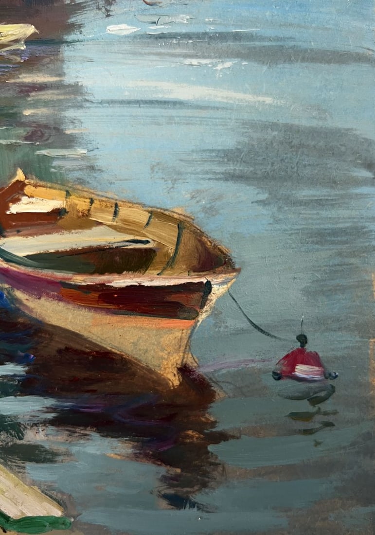 Oil painting Busy city port Yuriy Suprunchuk - 8