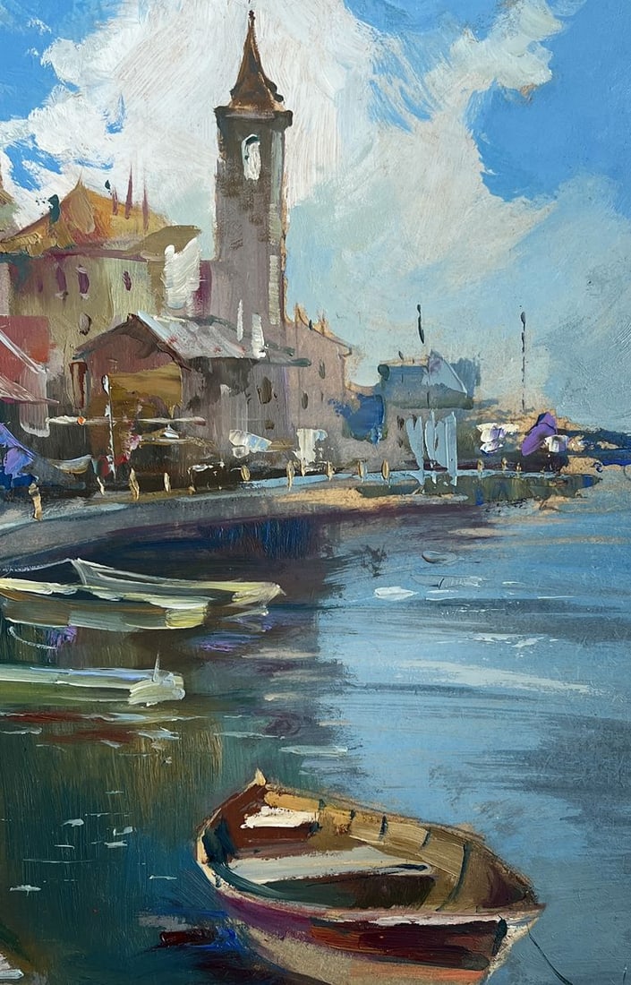 Oil painting Busy city port Yuriy Suprunchuk - 9