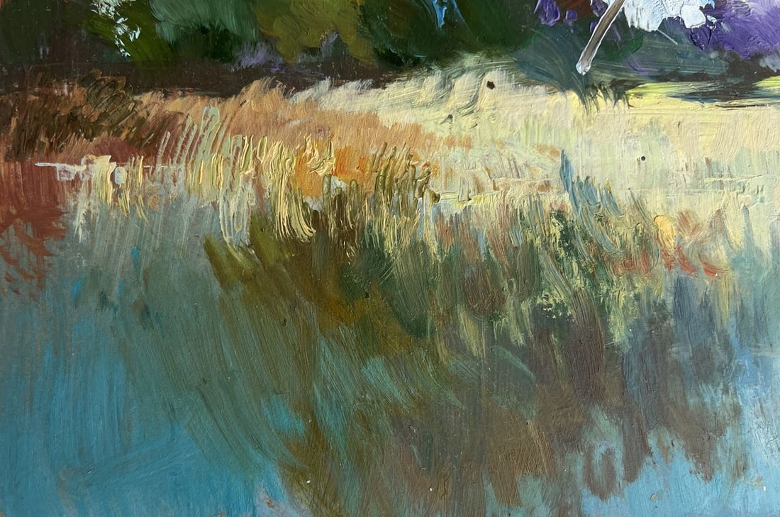 Oil painting Three boats on the river Yuriy Suprunchuk - 7