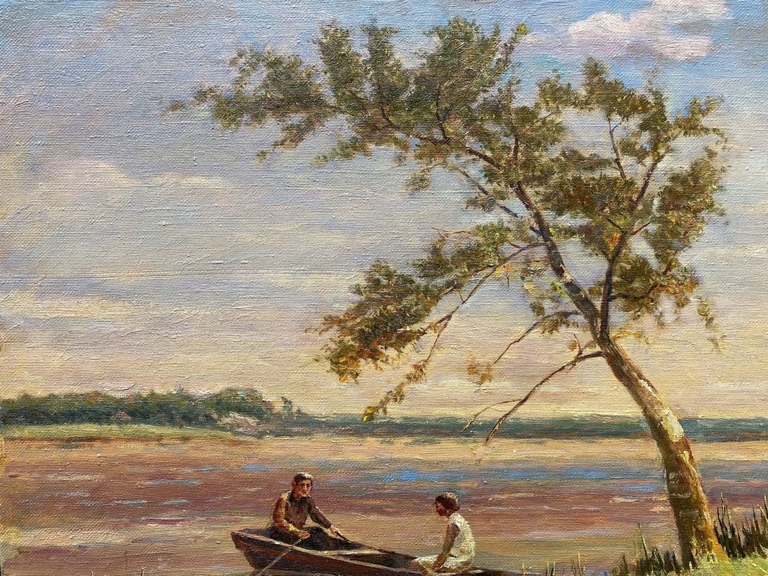 Oil painting Romantic evening Les Vladimir Stepanovich - 2