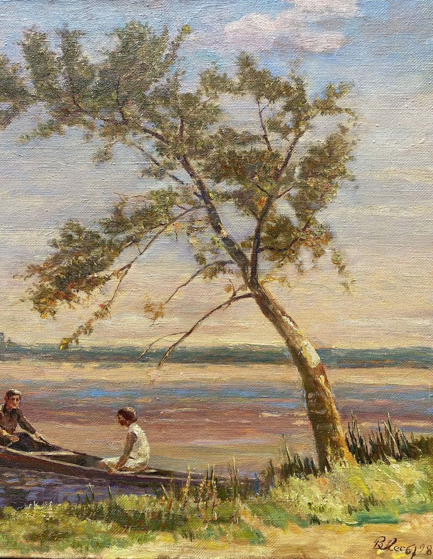 Oil painting Romantic evening Les Vladimir Stepanovich - 3
