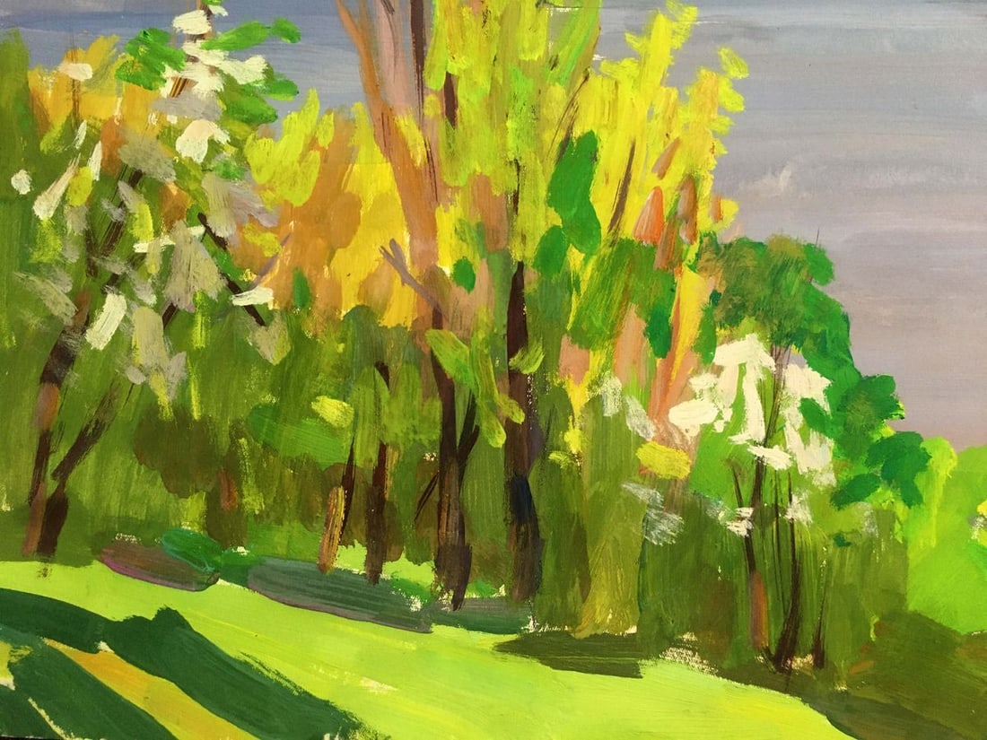 Gouache painting River landscape Chernikov Vladimir Mikhailovich - 7