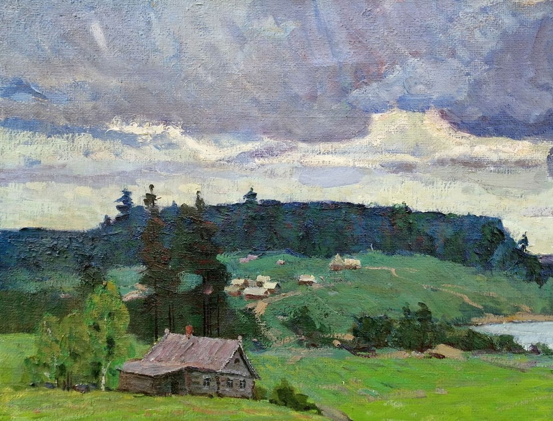Oil painting Village in the mountains Klyuchnik Vasily Andreevich - 3
