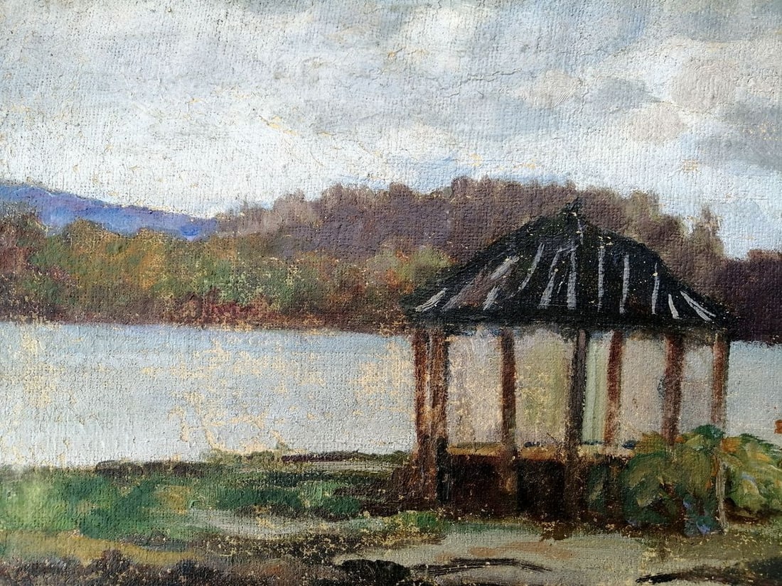 Oil painting Rest by the river Unknown artist - 5