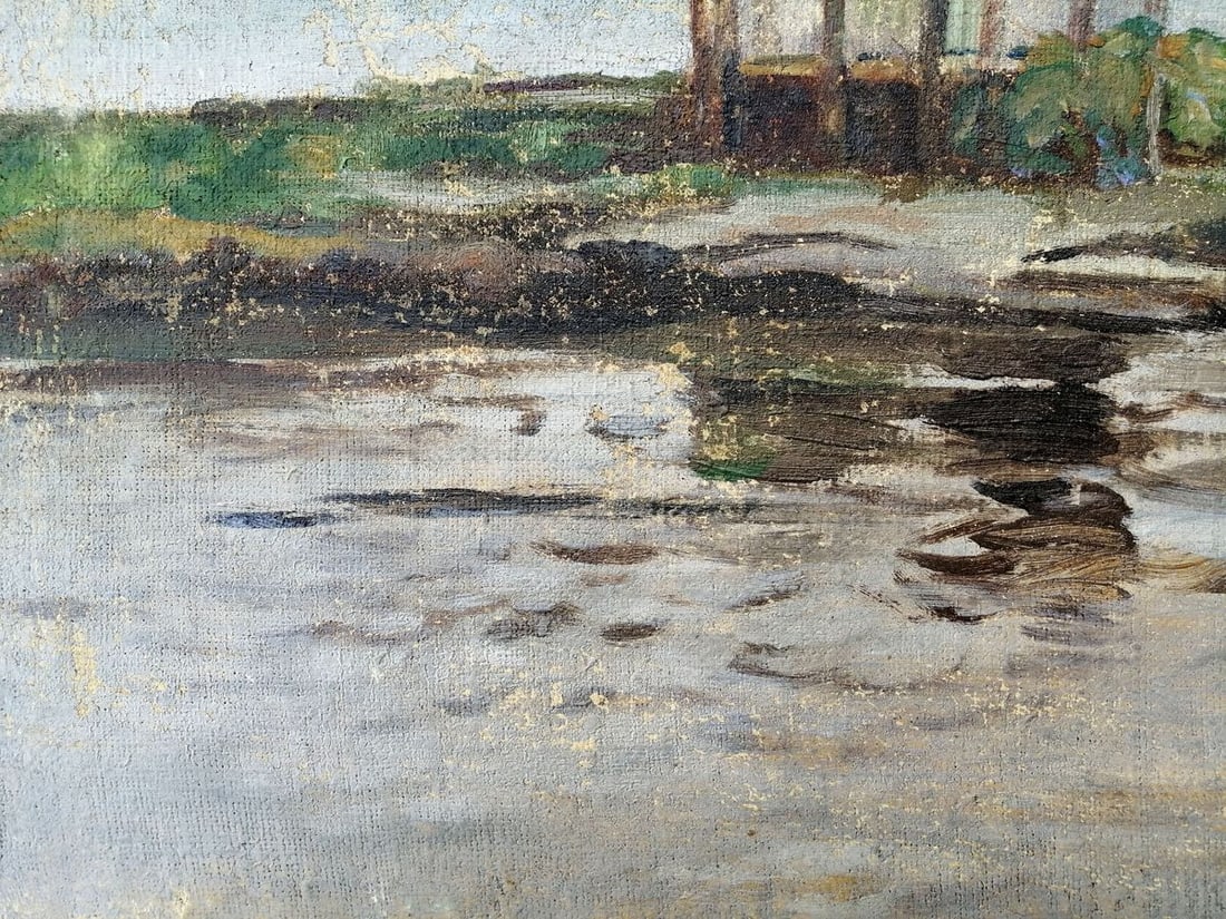 Oil painting Rest by the river Unknown artist - 6