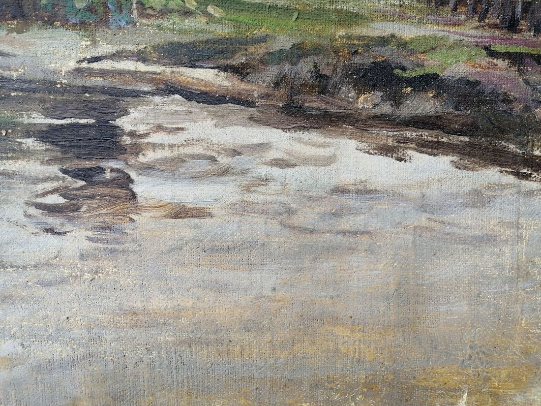 Oil painting Rest by the river Unknown artist - 7
