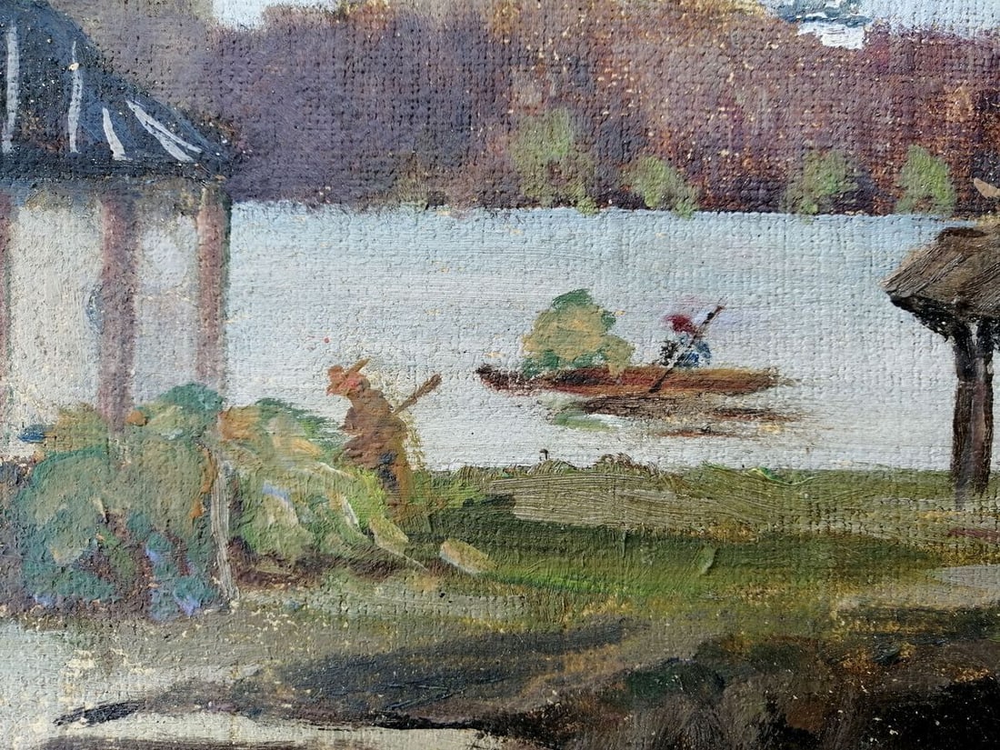 Oil painting Rest by the river Unknown artist - 8