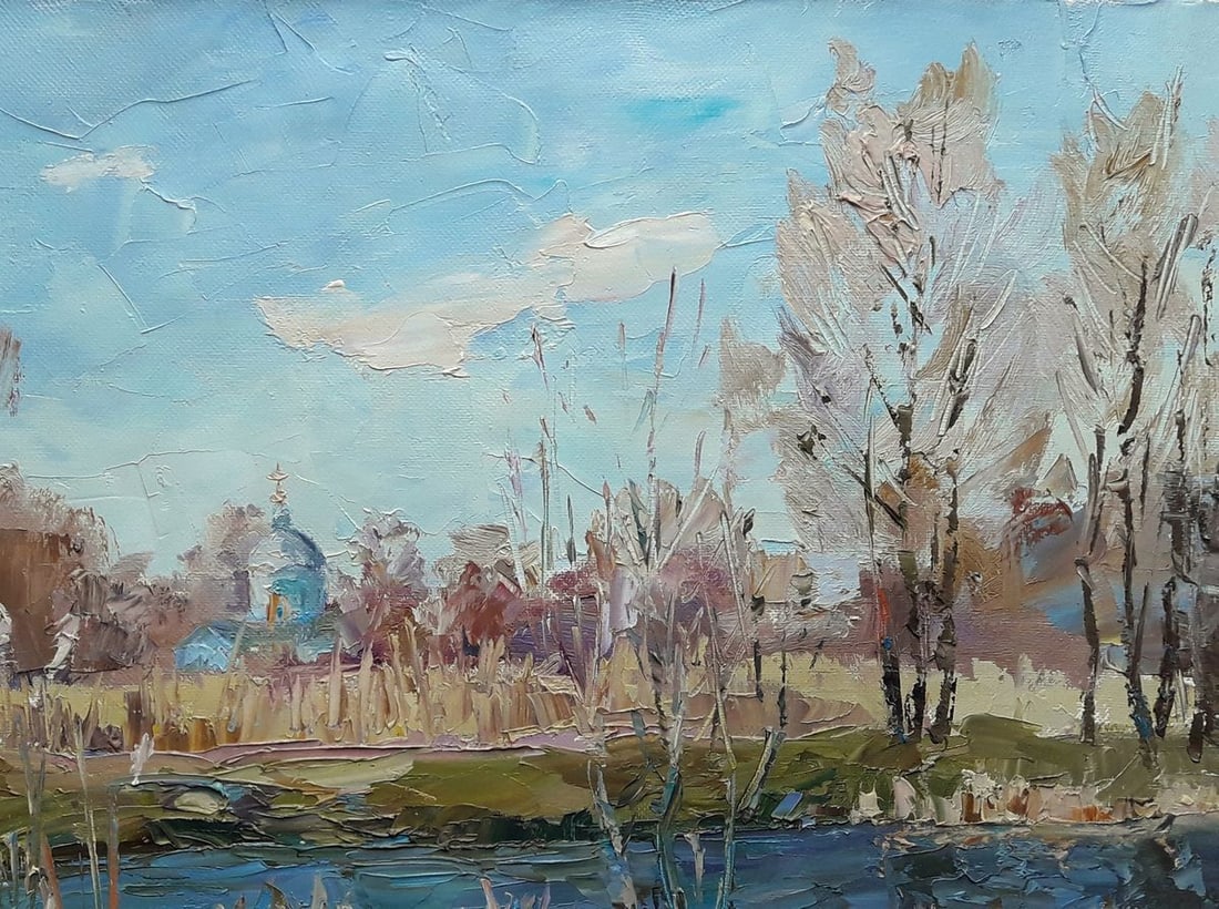 Oil painting River Yezuch Serdyuk Boris Petrovich - 3