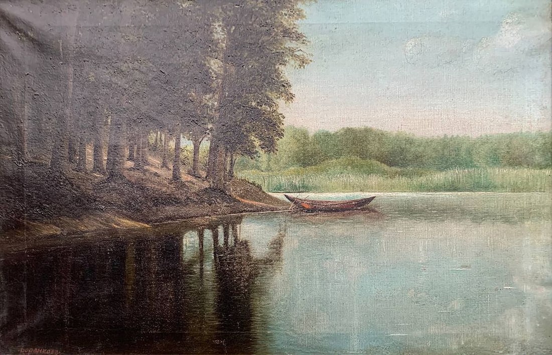 Oil painting By the river Voronkov - 2