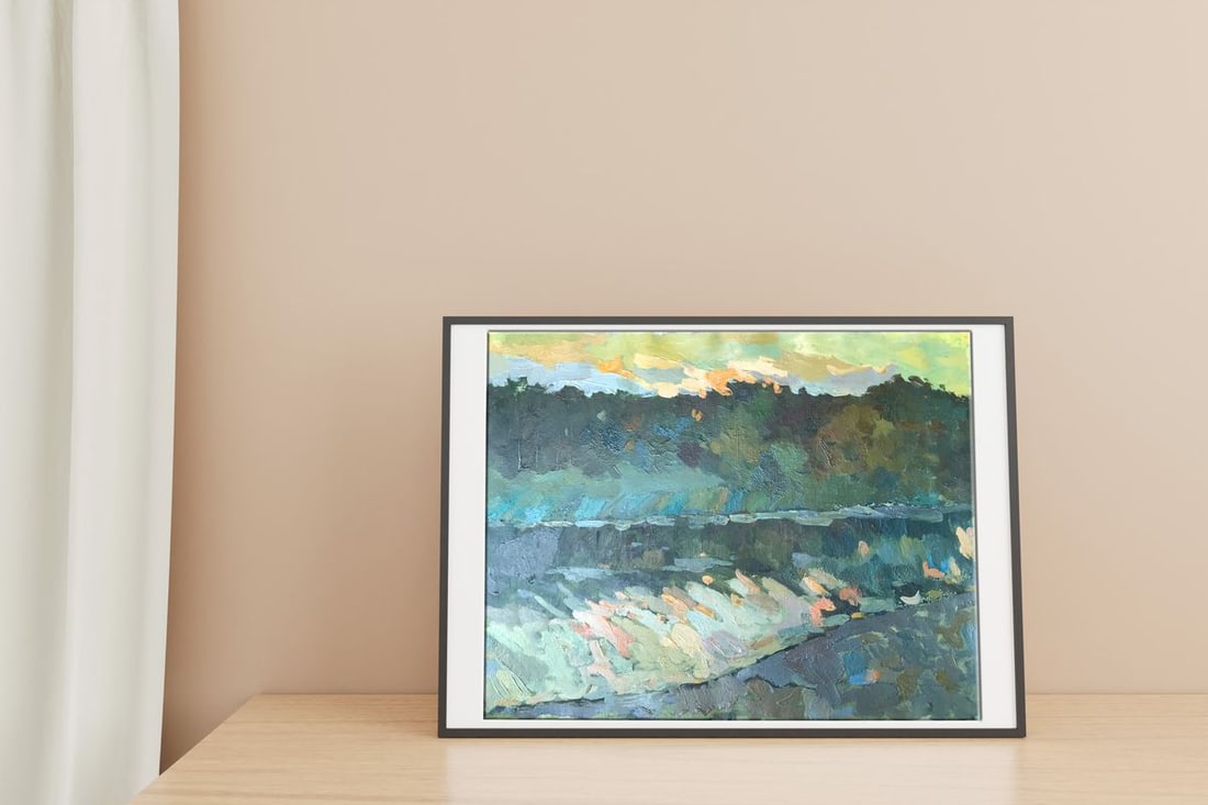 Oil painting Overlooking the forest Peter Tovpev - 2