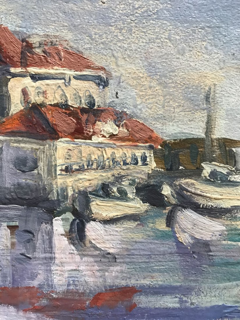 Oil painting Cottage by the river Unknown artist - 10