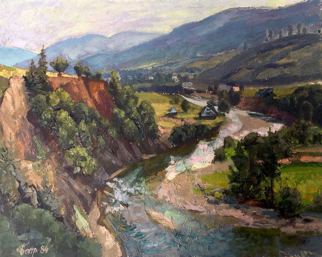 Oil painting Among the mountains Batrakov Vladimir Grigorievich: Title: Oil painting Among the mountains Batrakov Vladimir Grigorievich Description: NoAAA2396 *** ABOUT THIS PAINTING *** * TITLE: "Among the mountains" * ARTISTS: Batrakov Vladimir Grigorievich * SIZ