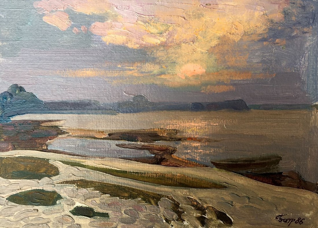 Oil painting Evening on Svityaz Batrakov Vladimir Grigorievich: Title: Oil painting Evening on Svityaz Batrakov Vladimir Grigorievich Description: NoAAA2397 *** ABOUT THIS PAINTING *** * TITLE: "Evening on Svityaz" * ARTISTS: Batrakov Vladimir Grigorievich * SIZE: