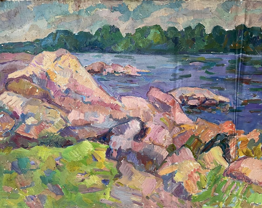 Oil painting rocks Peter Tovpev: Title: Oil painting rocks Peter Tovpev Description: NoDobr 809 *** ABOUT THIS PAINTING *** * TITLE: "rocks" * ARTISTS: Peter Tovpev * SIZE: 65x80 cm/'25.59x31.49 inches' * MEDIUM: oil, canvas * HAND P