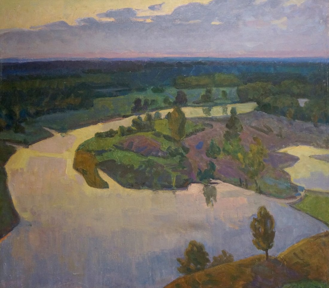 Oil painting Landscape Ovsyannikova Evgenia Ivanovna: Title: Oil painting Landscape Ovsyannikova Evgenia Ivanovna Description: NoVern 1323 *** ABOUT THIS PAINTING *** * TITLE: "Landscape" * ARTISTS: Ovsyannikova Evgenia Ivanovna * SIZE: 80x90