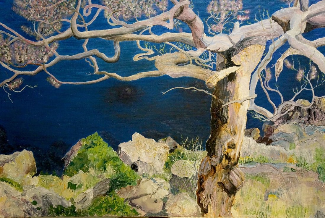 Oil painting Blooming tree - 2