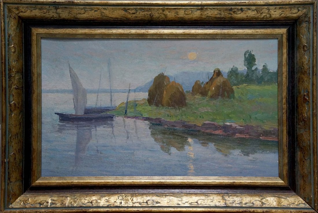 Oil painting Near the shore Stremsky Alexander Ivanovich: Title: Oil painting Near the shore Stremsky Alexander Ivanovich Description: NoVern 1457 *** ABOUT THIS PAINTING *** * TITLE: "Near the shore" * ARTISTS: Stremsky Alexander Ivanovich * SIZE: 30x47