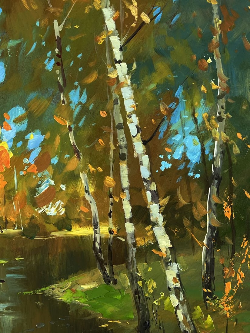Oil painting A river in the autumn forest Yuriy Suprunchuk - 5