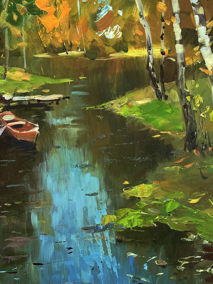Oil painting A river in the autumn forest Yuriy Suprunchuk - 8