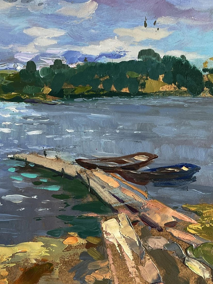 Oil painting Summer fishing on the river Yuriy Suprunchuk - 10