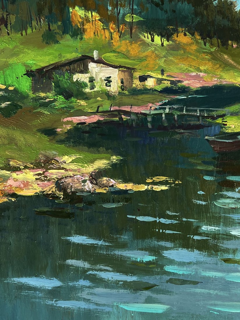 Oil painting River to the village Yuriy Suprunchuk - 5