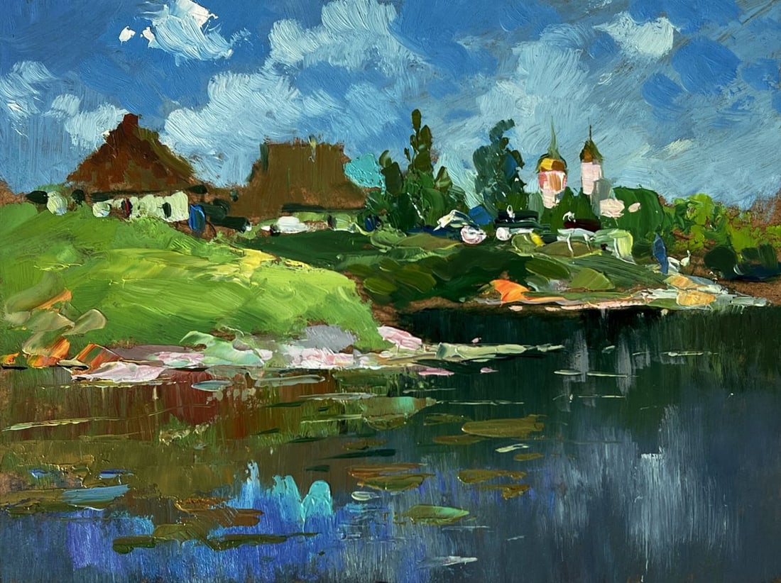Oil painting A river near the village Yuriy Suprunchuk - 3