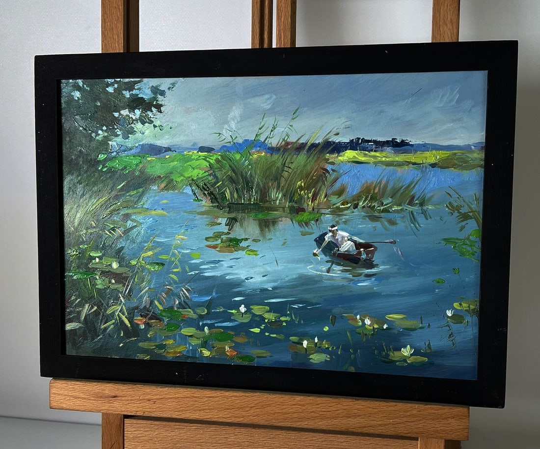 Oil painting Quiet fishing by the river Yuriy Suprunchuk - 2