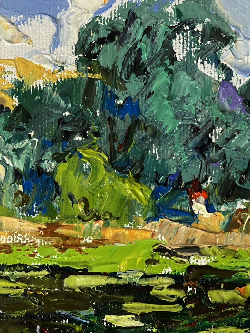 Oil painting Fishing on a small river Oleksiy Ivanyuk - 4