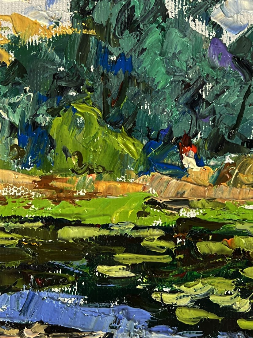 Oil painting Fishing on a small river Oleksiy Ivanyuk - 5