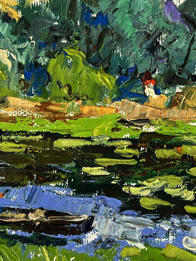 Oil painting Fishing on a small river Oleksiy Ivanyuk - 6