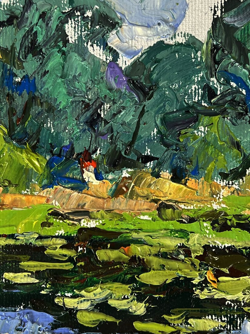 Oil painting Fishing on a small river Oleksiy Ivanyuk - 8