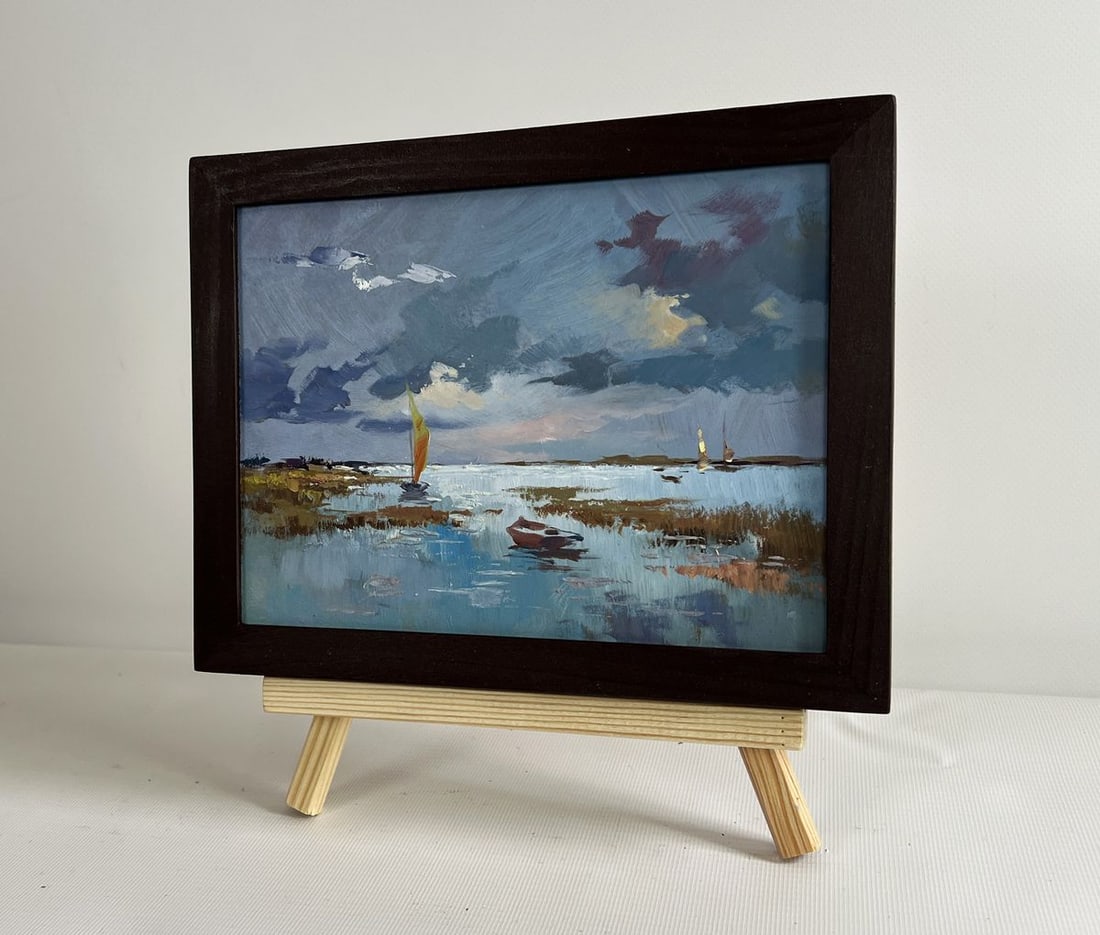 Oil painting A quiet evening by the river Yuriy Suprunchuk - 2