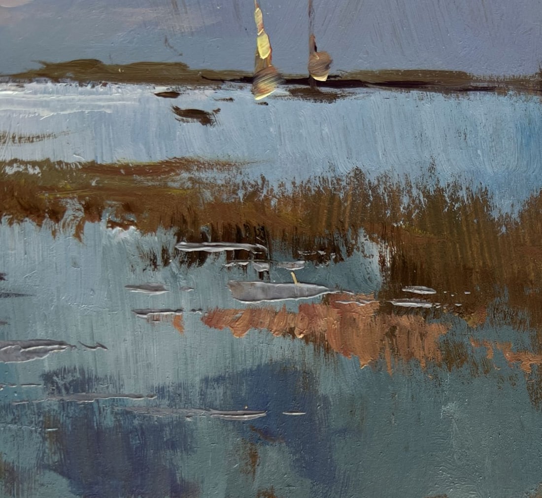Oil painting A quiet evening by the river Yuriy Suprunchuk - 4