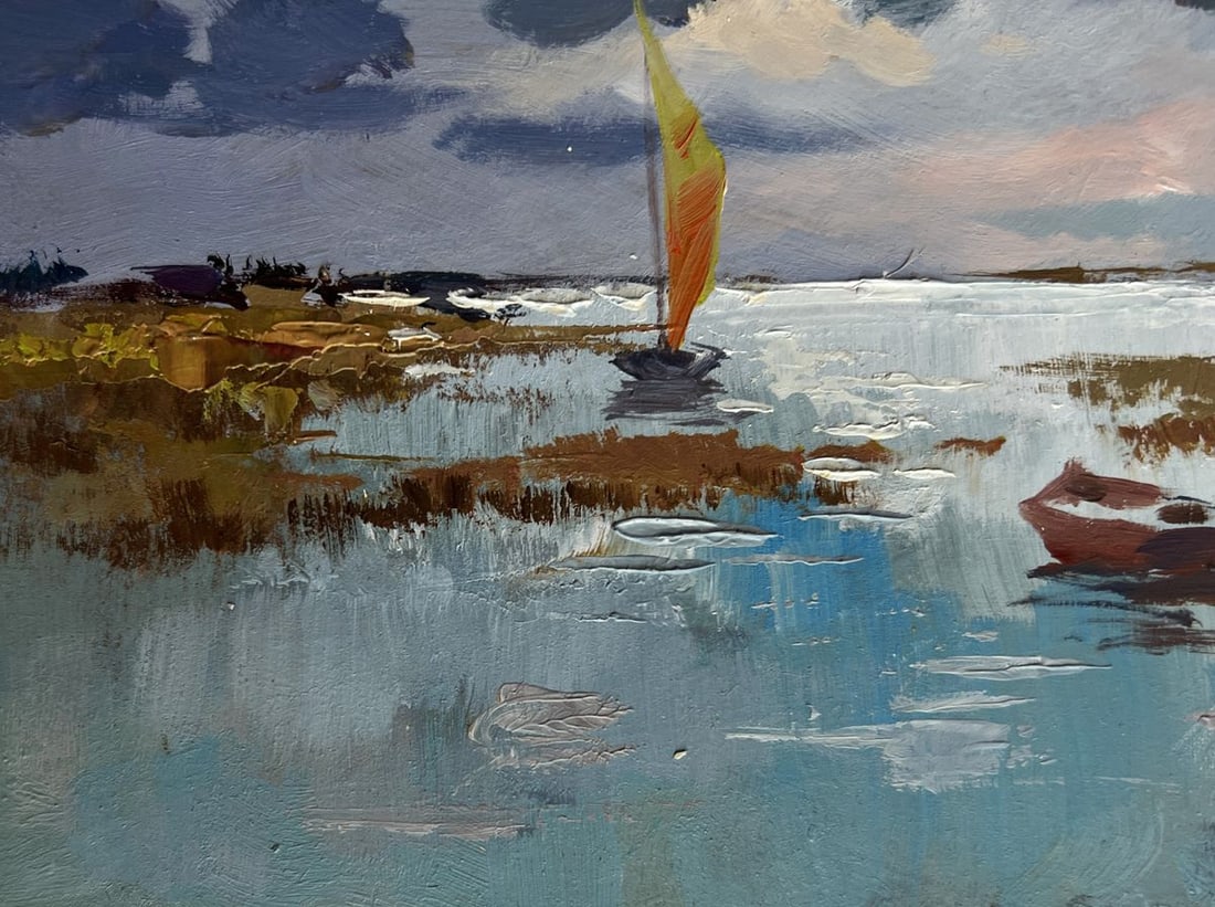 Oil painting A quiet evening by the river Yuriy Suprunchuk - 7