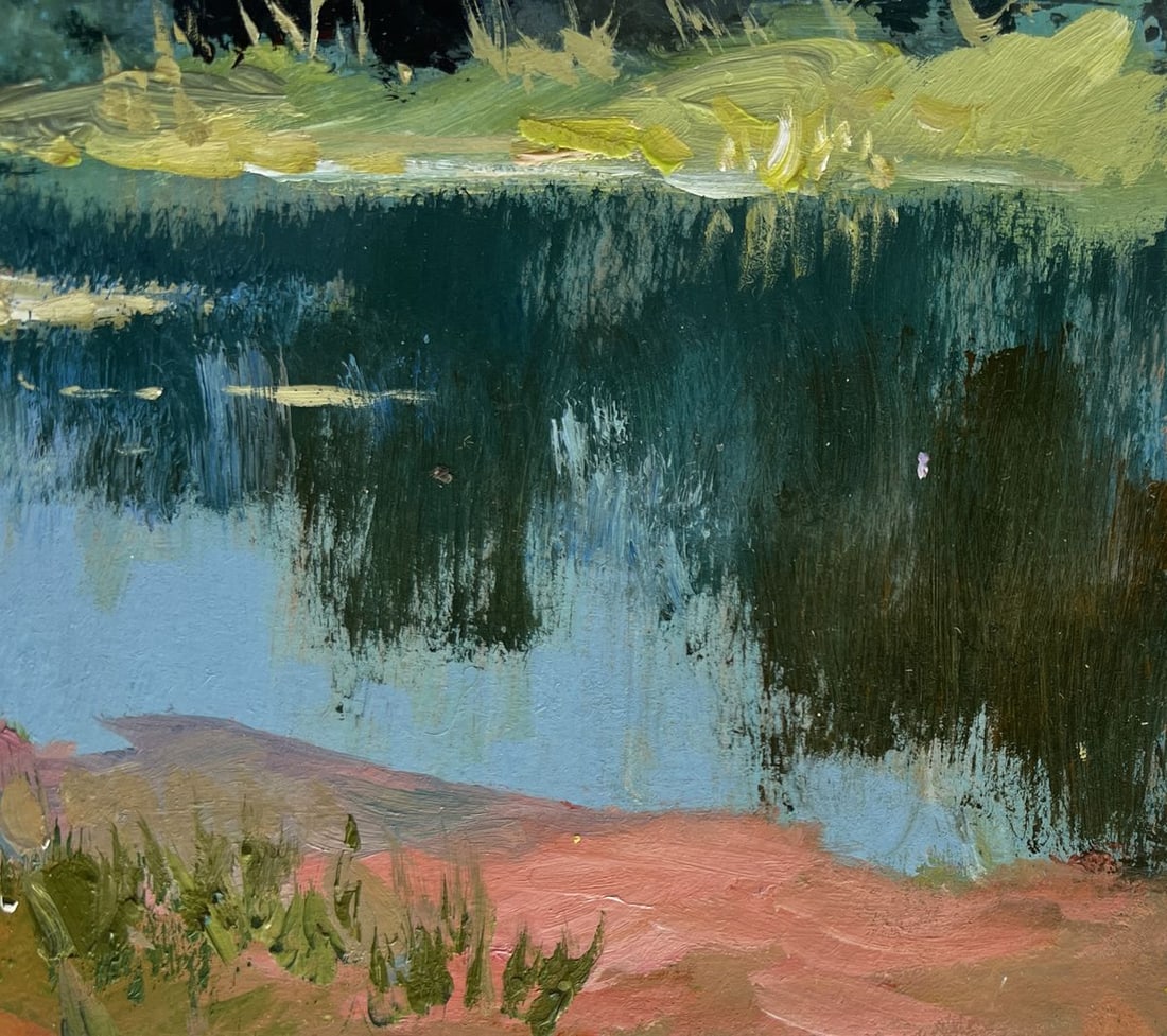 Oil painting Reflection of green forest Yuriy Suprunchuk - 4