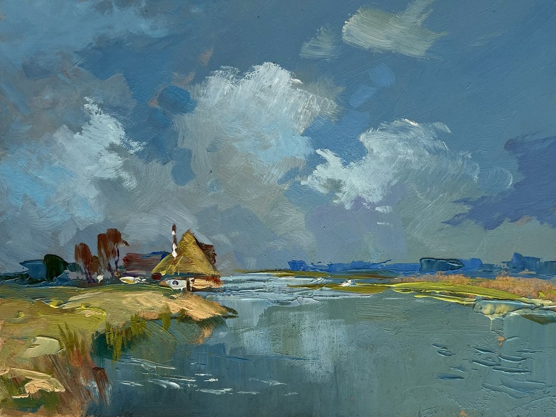 Oil painting Summer flood of the river Yuriy Suprunchuk - 3