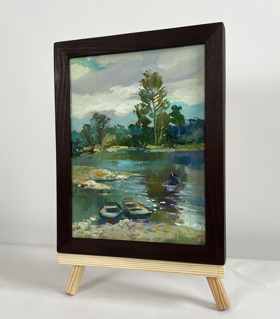Oil painting River in the forest thicket Yuriy Suprunchuk - 2