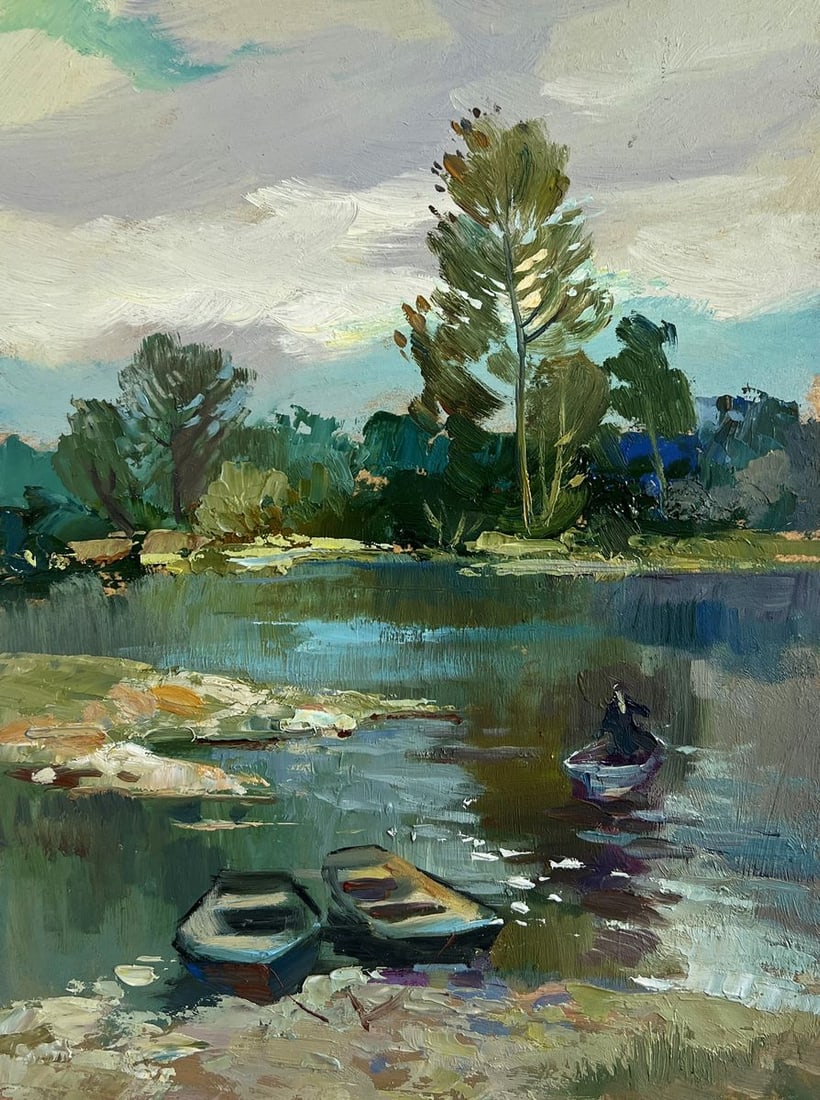 Oil painting River in the forest thicket Yuriy Suprunchuk - 3